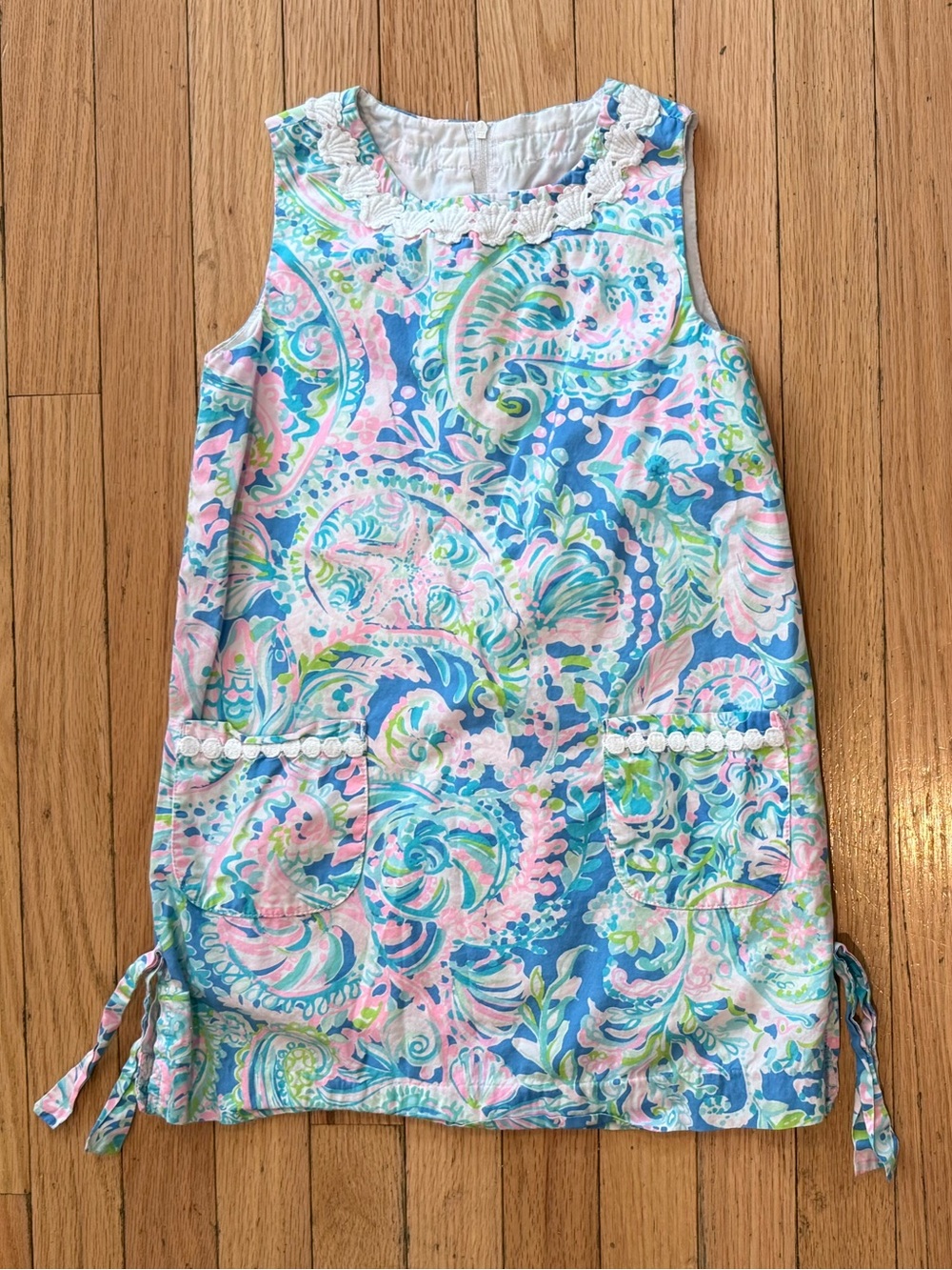 Lilly Pulitzer Girls Blue Pink Green Paisley Shift Dress